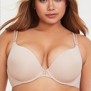 Nude Back Smoothing Push Up Plunge Bra